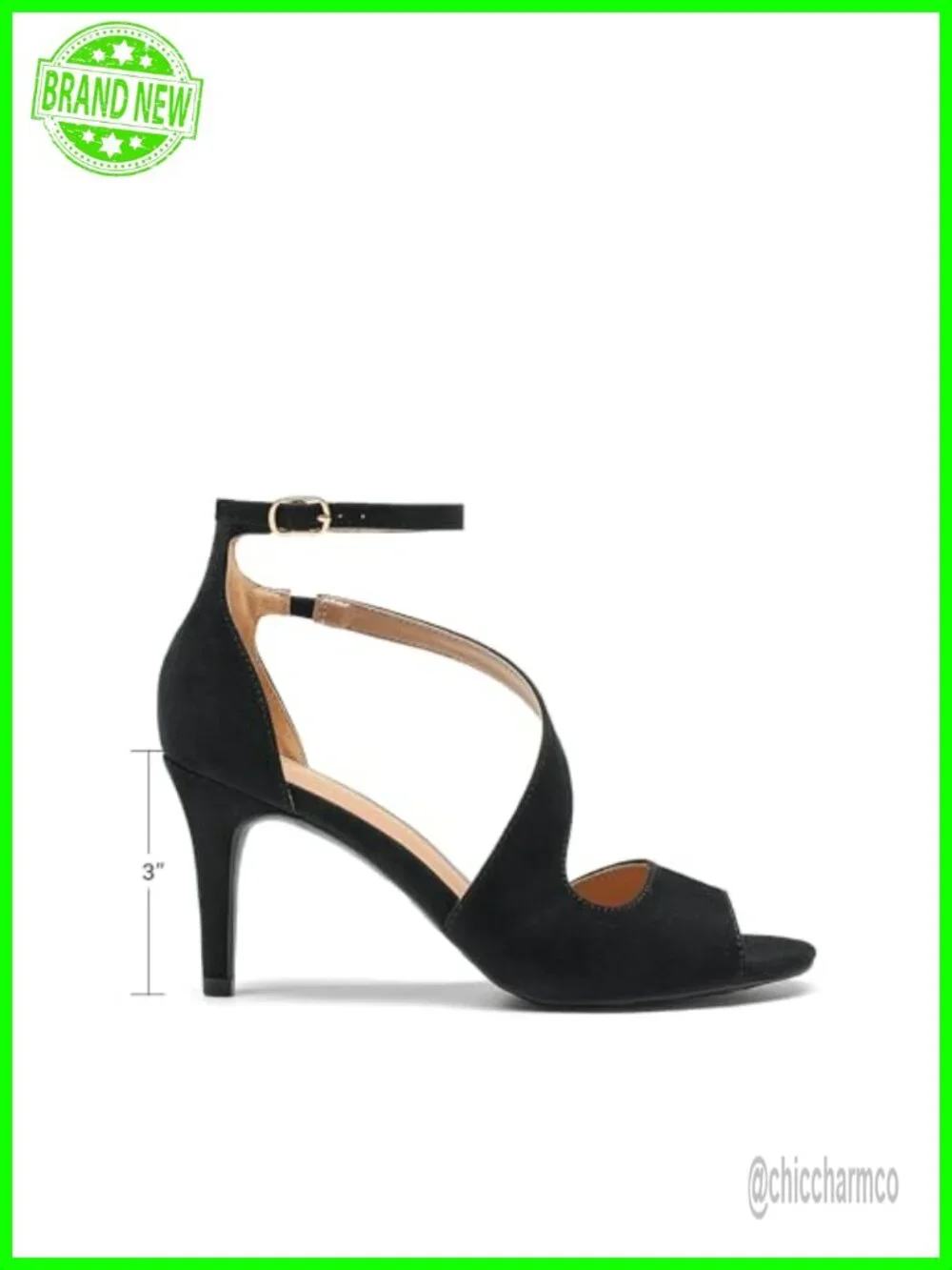 Open Toe Stiletto Heeled Sandals with Ankle Strap, Cushioned Insole for Formal